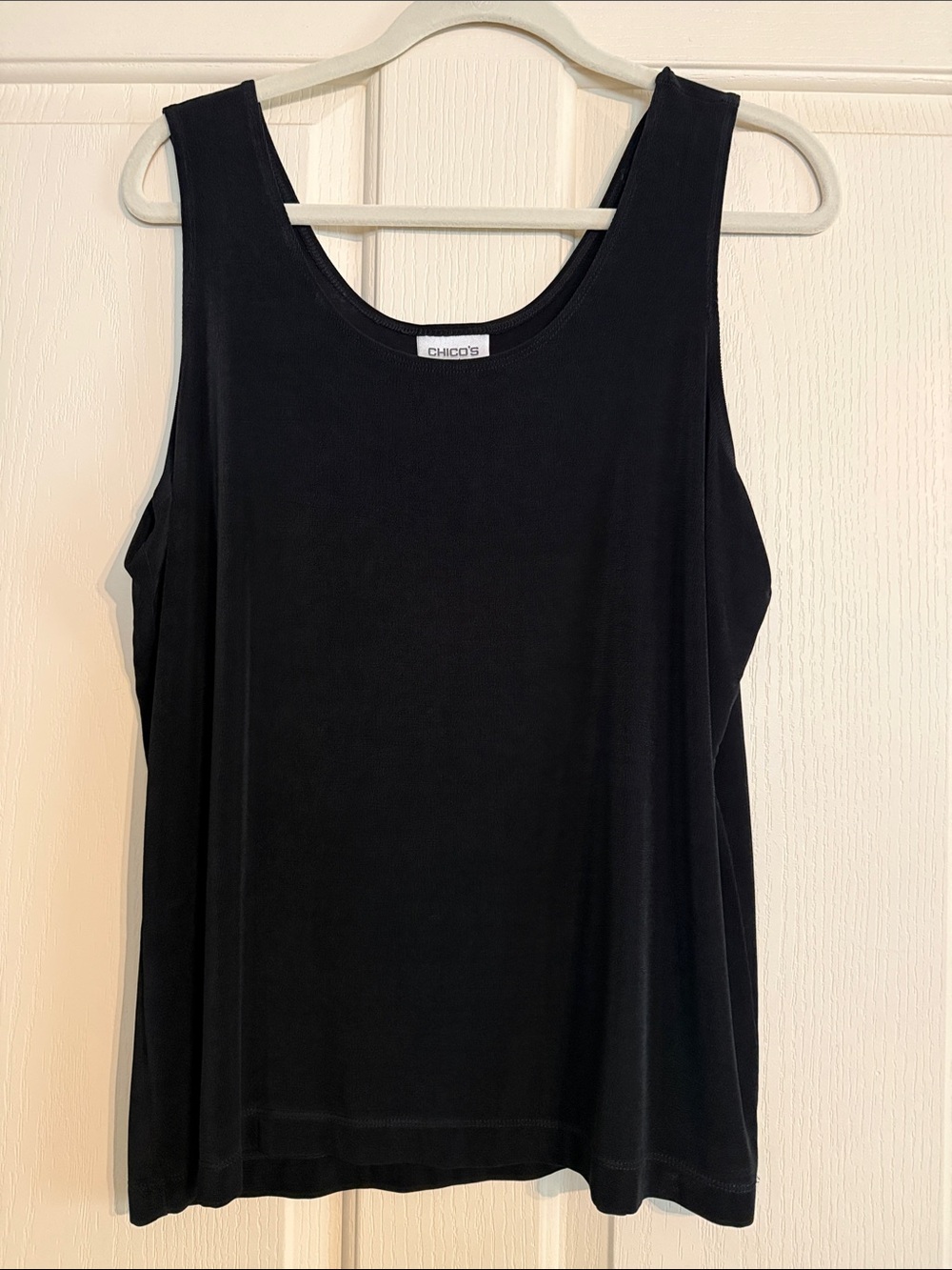 Chico's Black Scoop-Neck Tank Top Sz 3/L/XL